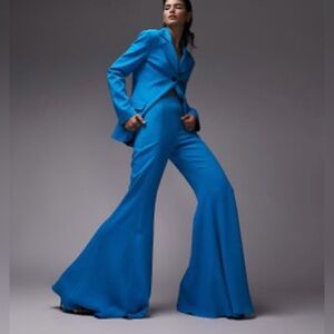 Elegant Blue Top Shop Women's flare pants
